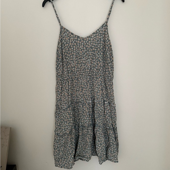 Pink Rose Blue Floral Mini Dress - Picture 1 of 6